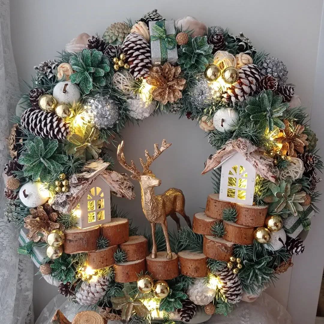 Luxury Christmas Decoration Garland with LED 55CM