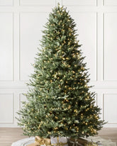 Green White Spruce Christmas Tree with Articulated Branches, Metal Stand and Built-in Micro LEDs