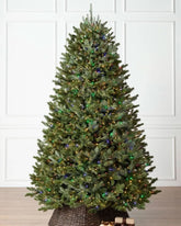 Aligned Fir Christmas Tree with Articulated Branches, Metal Stand and Built-in Colorful Micro LEDs
