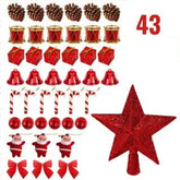 Kit 43 Christmas Tree Ornaments Star Ball Decoration