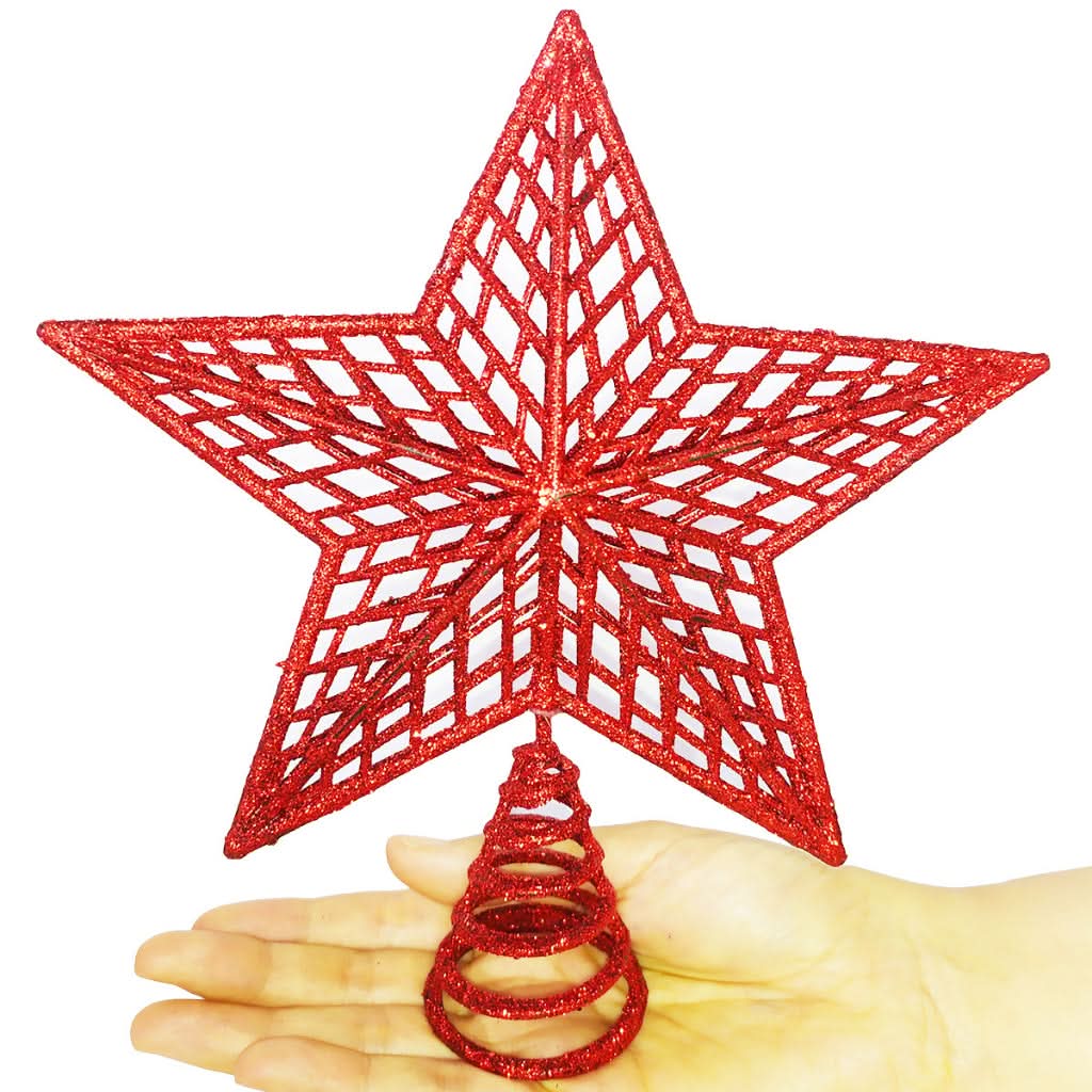 20cm Christmas Star with Shiny Glitter Tip for Tree Decoration