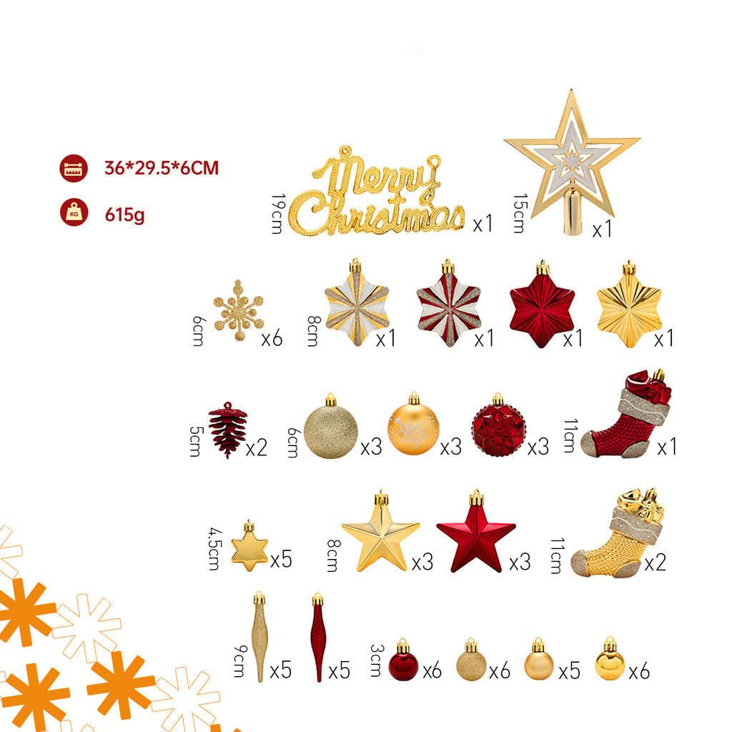 Kit 70 Christmas Balls Decoration Tree Hanging Balls Christmas Ornaments Home LED String Lights