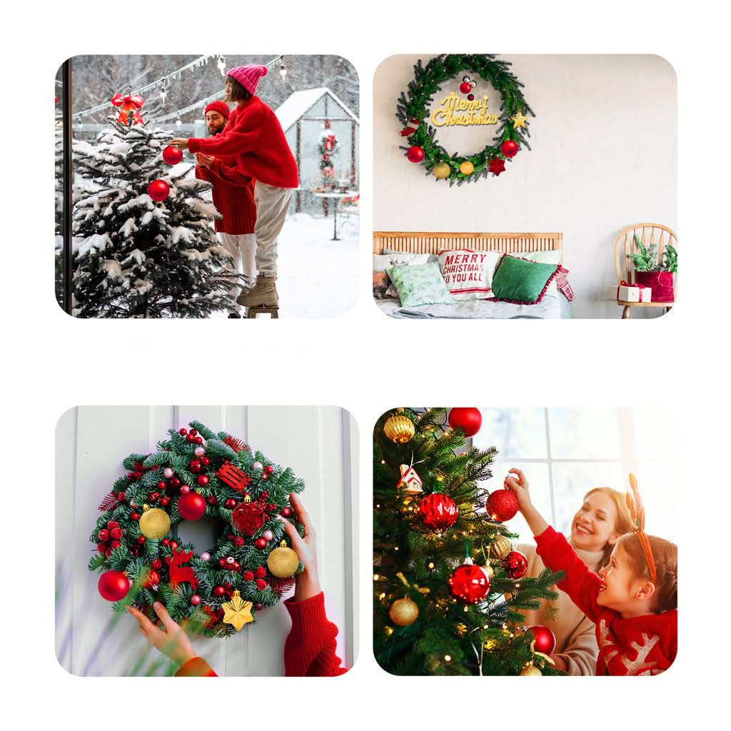 Kit 70 Christmas Balls Decoration Tree Hanging Balls Christmas Ornaments Home LED String Lights