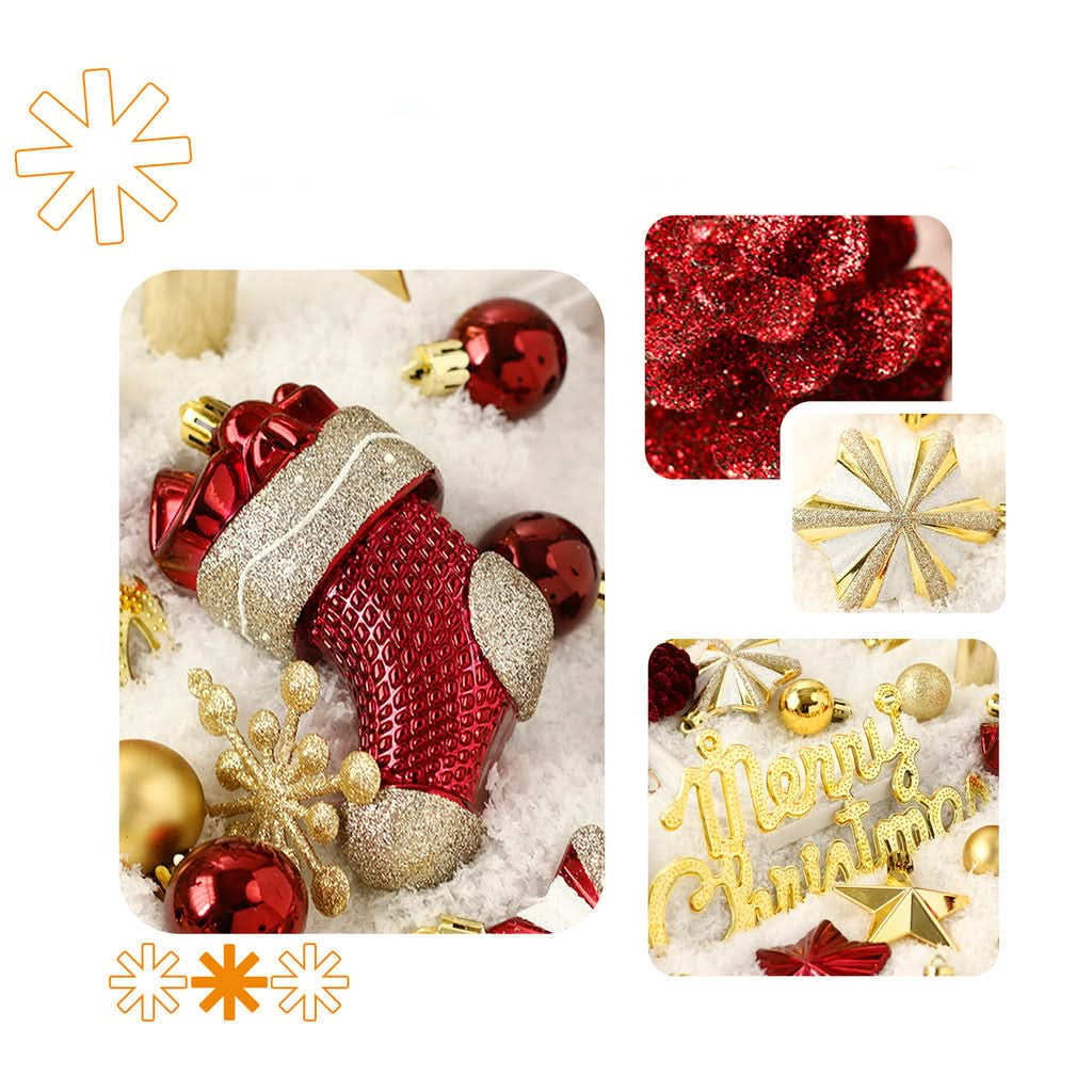 Kit 70 Christmas Balls Decoration Tree Hanging Balls Christmas Ornaments Home LED String Lights