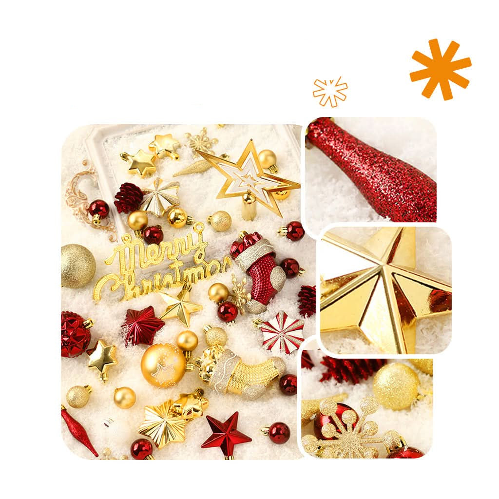 Kit 70 Christmas Balls Decoration Tree Hanging Balls Christmas Ornaments Home LED String Lights