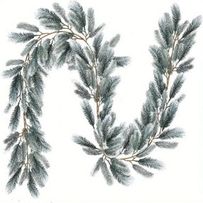 Realistic Snowy Green Christmas Garland
