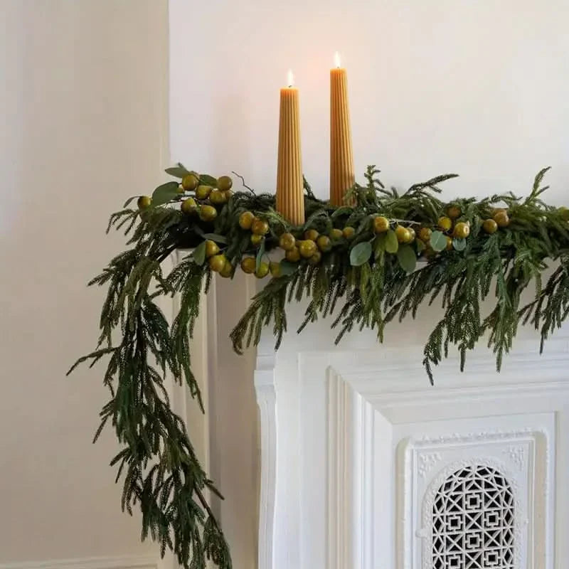 Realistic Christmas Garland with LED Lights