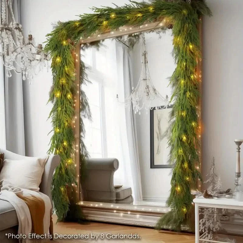 Realistic Christmas Garland with LED Lights