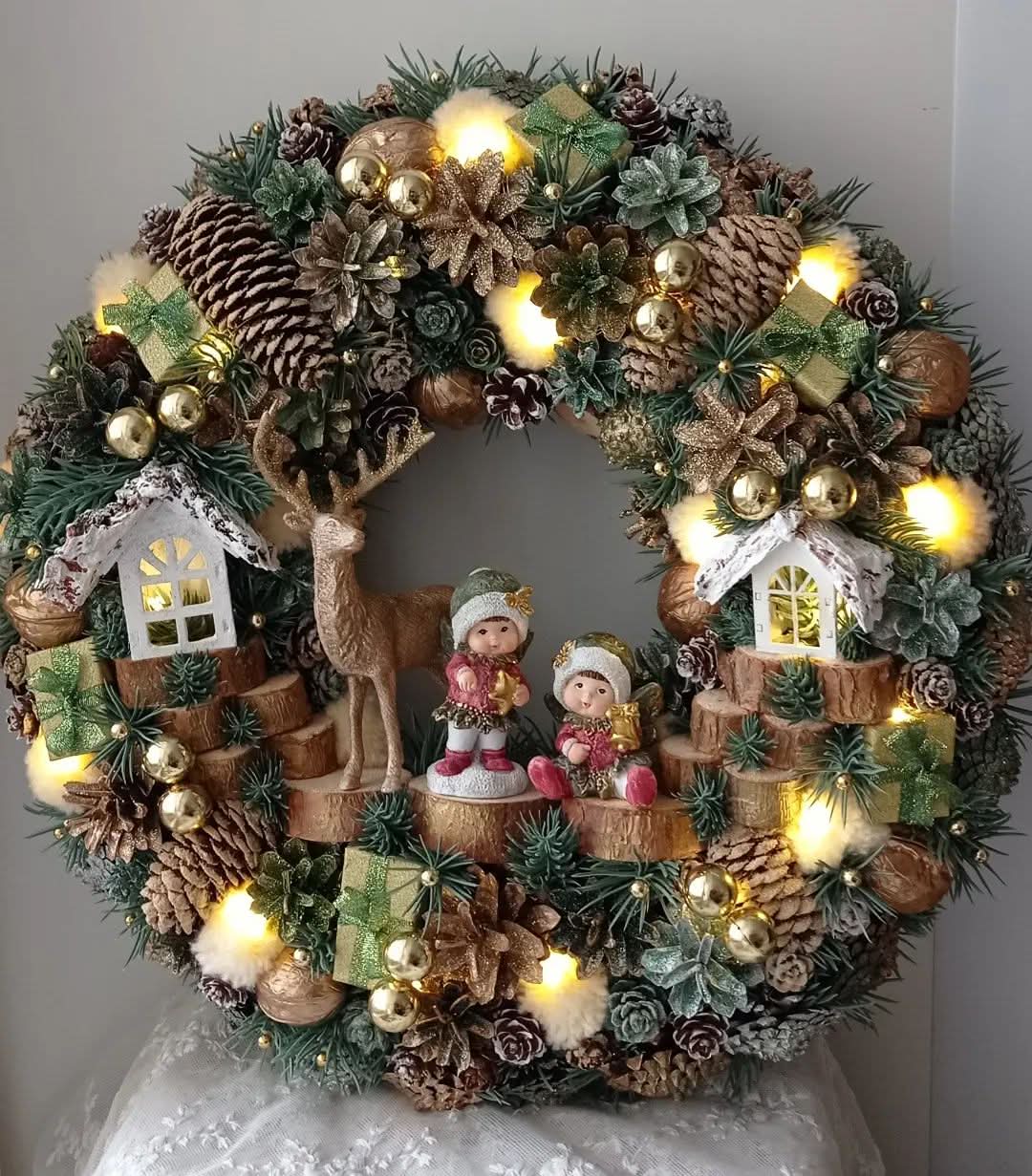 Luxury Christmas Decoration Garland with LED 55CM