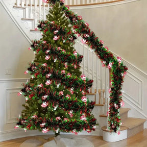 Fake Christmas Garland with Decorations