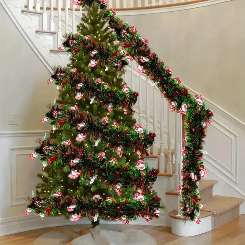 Fake Christmas Garland with Decorations