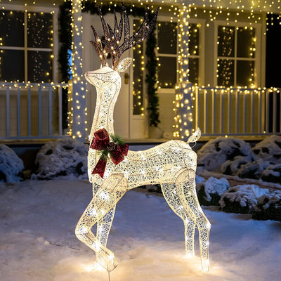 Illuminated Reindeer with LED Lights – 1.52m Tall