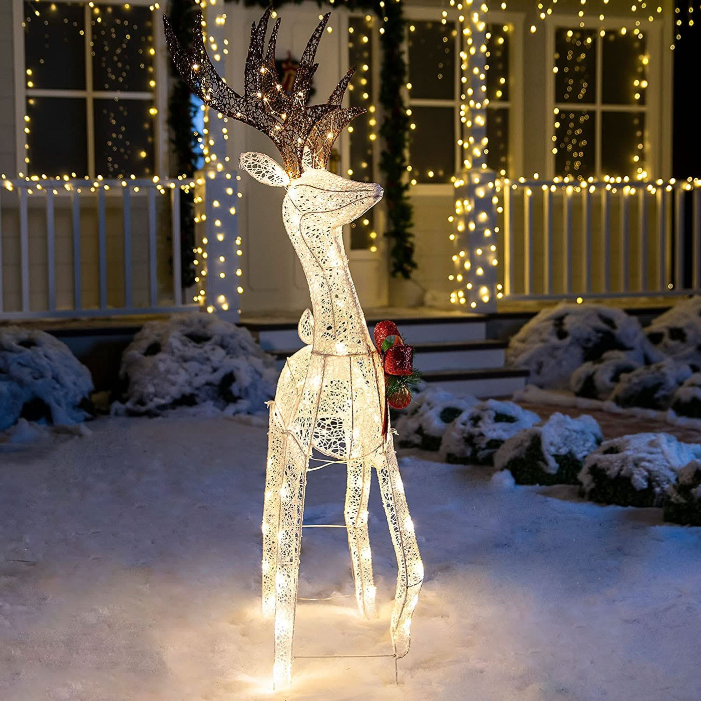 Illuminated Reindeer with LED Lights – 1.52m Tall