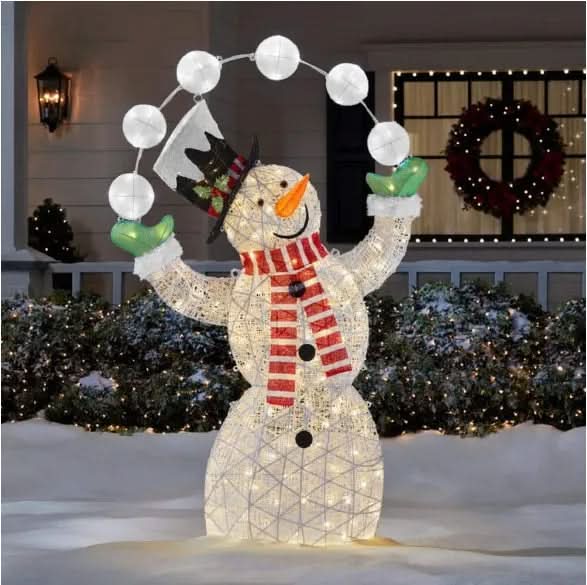 Illuminated Snowman with 156 Warm White LEDs – 1.82 m