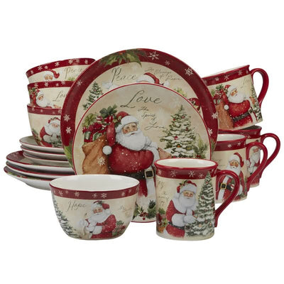 Holiday Wishes Christmas Dinnerware Set – 16 Pieces