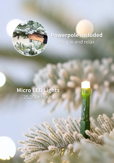 8' Queen Flock® Artificial Christmas Tree with 900 Warm White LED Light