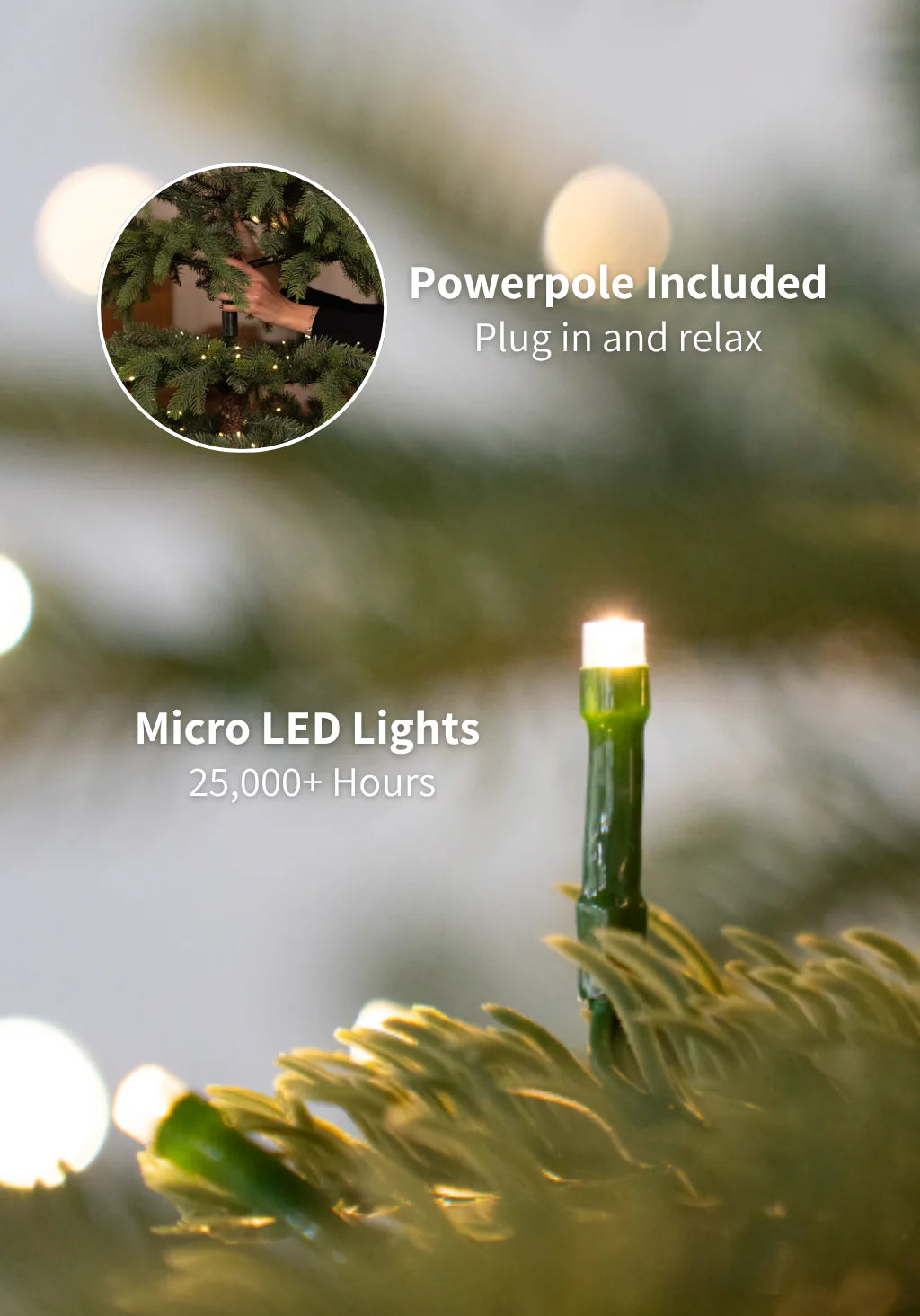 8' King Noble Fir Artificial Christmas Tree with 600 Warm White LED Lights