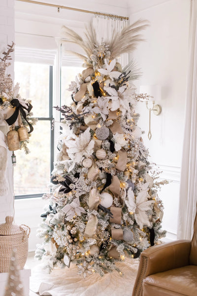 Complete Christmas Tree Decoration Kit – Luxury Edition Gold & White JingleBox