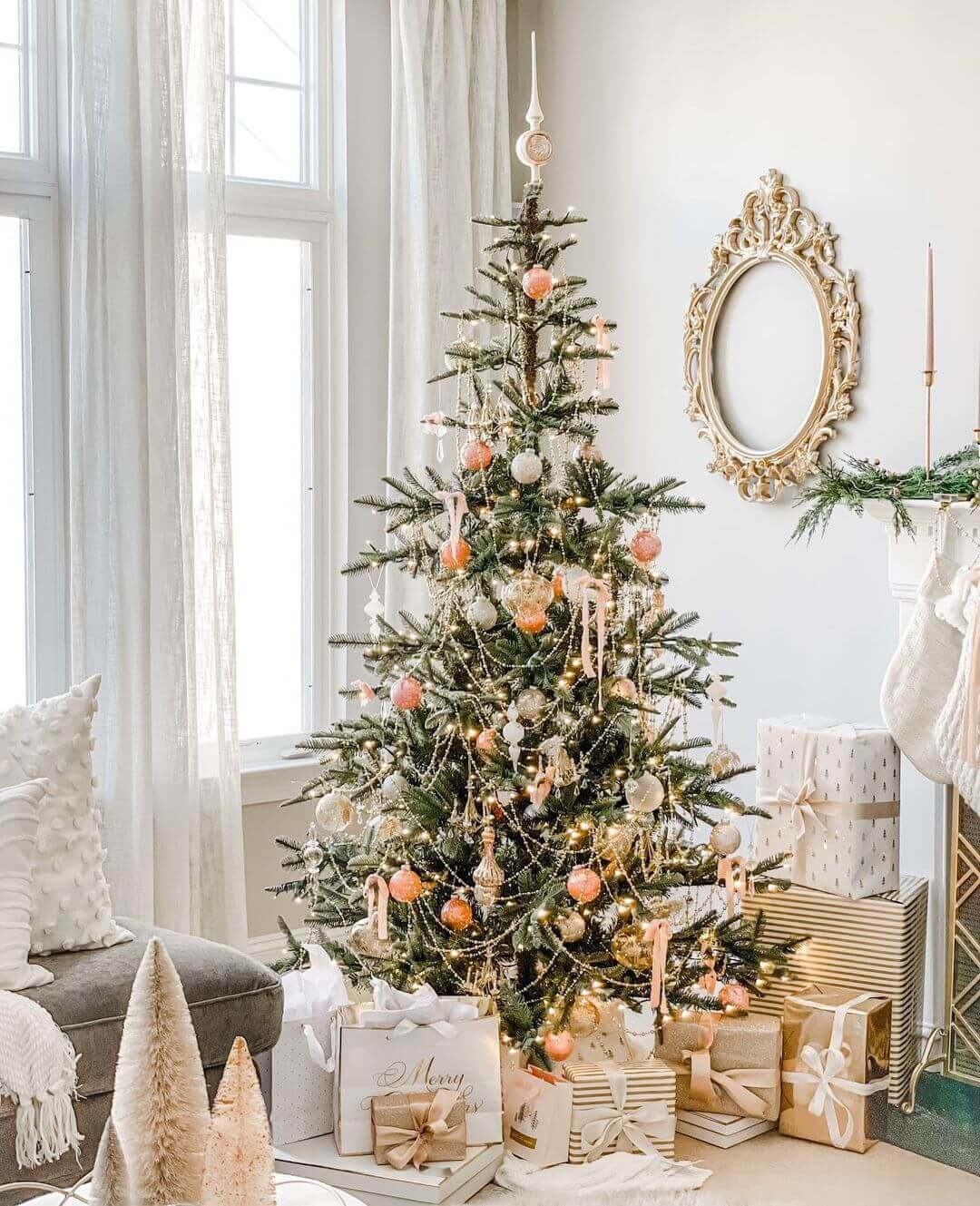 8' King Noble Fir Artificial Christmas Tree with 600 Warm White LED Lights