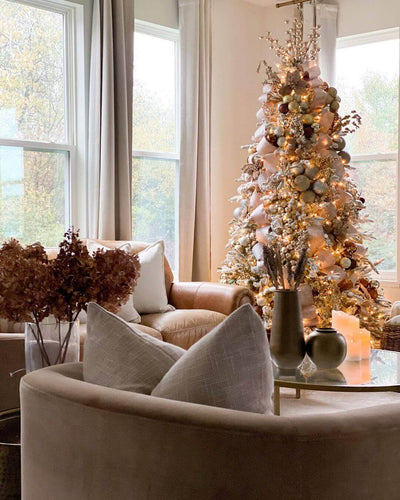 8' Queen Flock® Artificial Christmas Tree with 900 Warm White LED Light