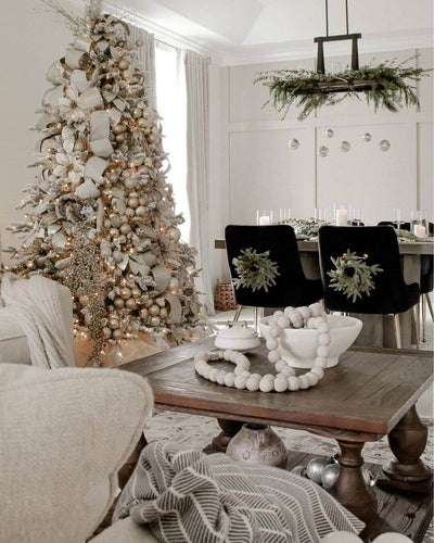 8' Queen Flock® Artificial Christmas Tree with 900 Warm White LED Light