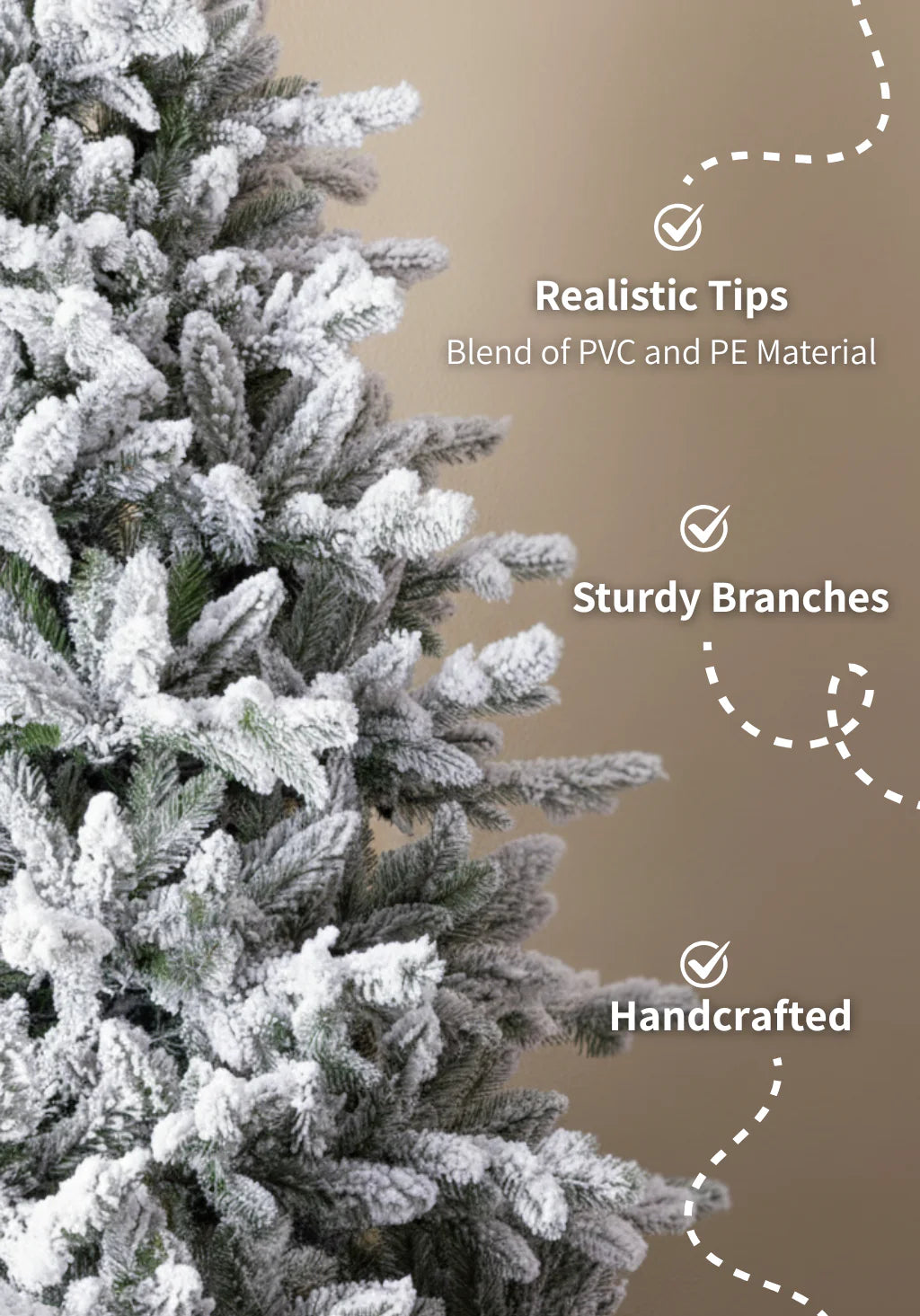 8' Queen Flock® Artificial Christmas Tree with 900 Warm White LED Light