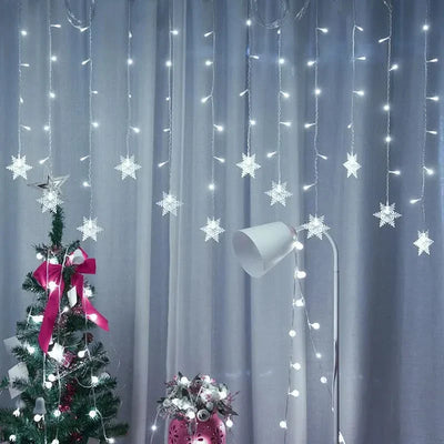 Snowflake LED Light Curtain – Christmas Magic in Every Detail