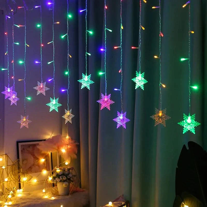 Snowflake LED Light Curtain – Christmas Magic in Every Detail