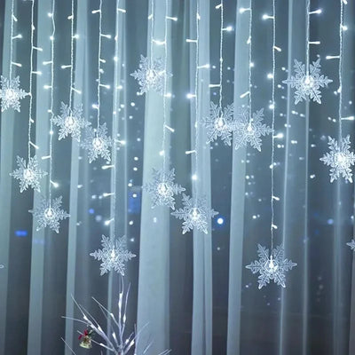 Snowflake LED Light Curtain – Christmas Magic in Every Detail