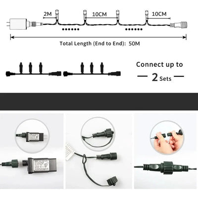 IP65 Christmas Fairy Lights - Charm and Magic in 50m