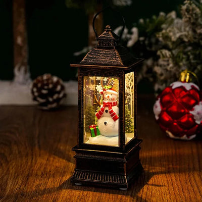 Decorative Christmas Night Light with Santa Claus and Snowman