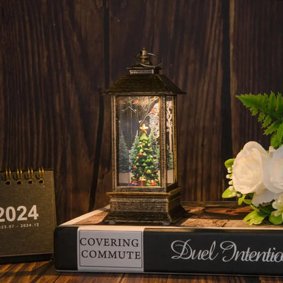 Decorative Christmas Night Light with Santa Claus and Snowman