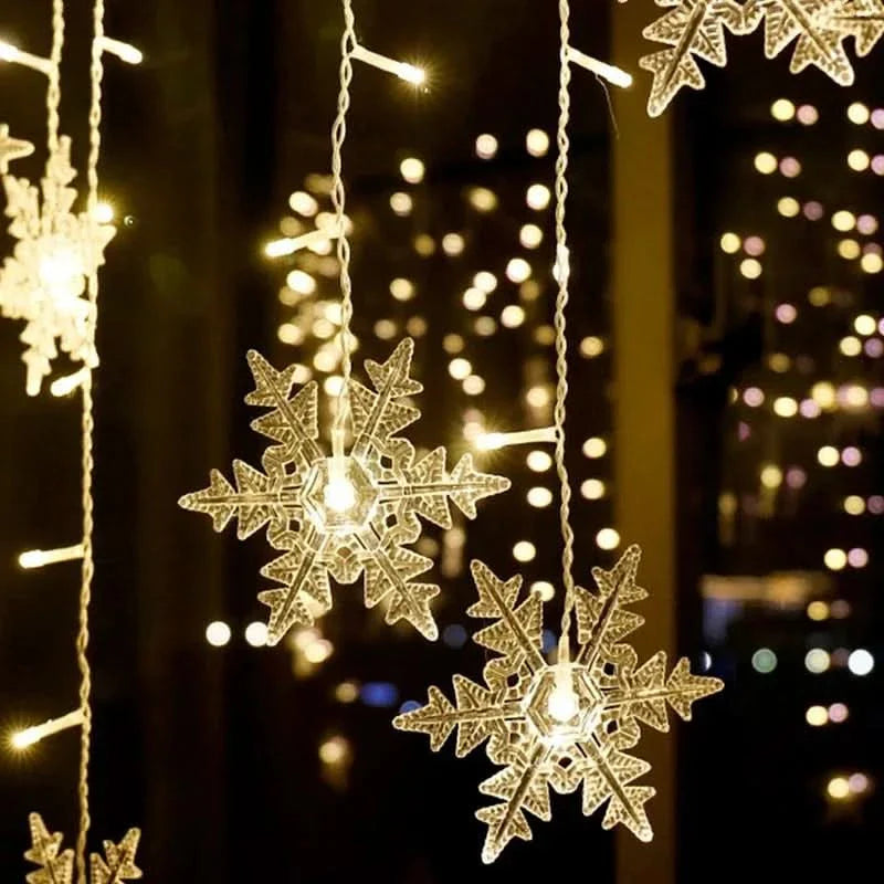Snowflake LED Light Curtain – Christmas Magic in Every Detail
