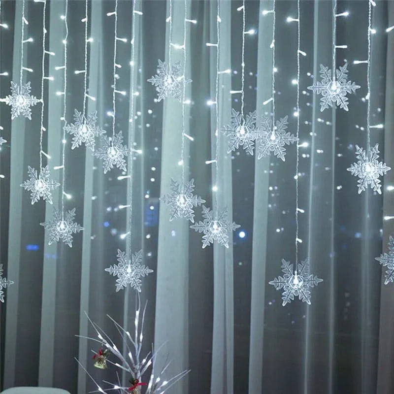 Snowflake LED Light Curtain – Christmas Magic in Every Detail