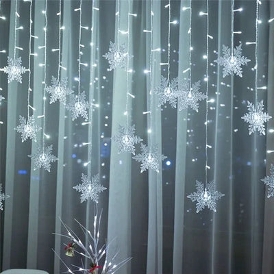Snowflake LED Light Curtain – Christmas Magic in Every Detail