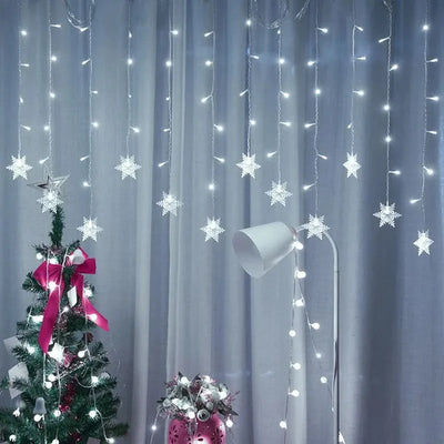 Snowflake LED Light Curtain – Christmas Magic in Every Detail