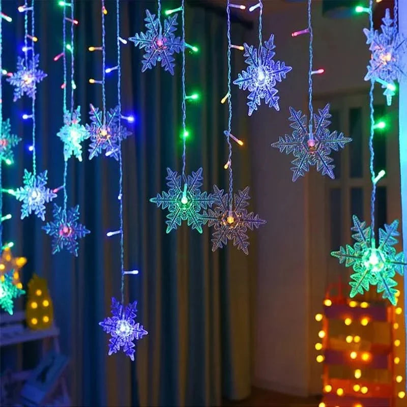 Snowflake LED Light Curtain – Christmas Magic in Every Detail