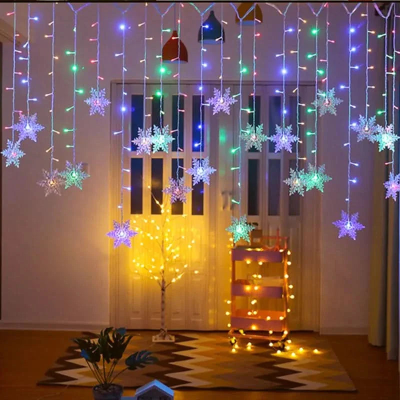 Snowflake LED Light Curtain – Christmas Magic in Every Detail