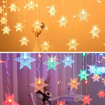 Snowflake LED Light Curtain – Christmas Magic in Every Detail