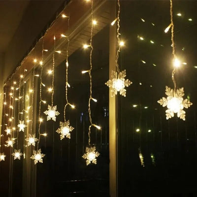 Snowflake LED Light Curtain – Christmas Magic in Every Detail