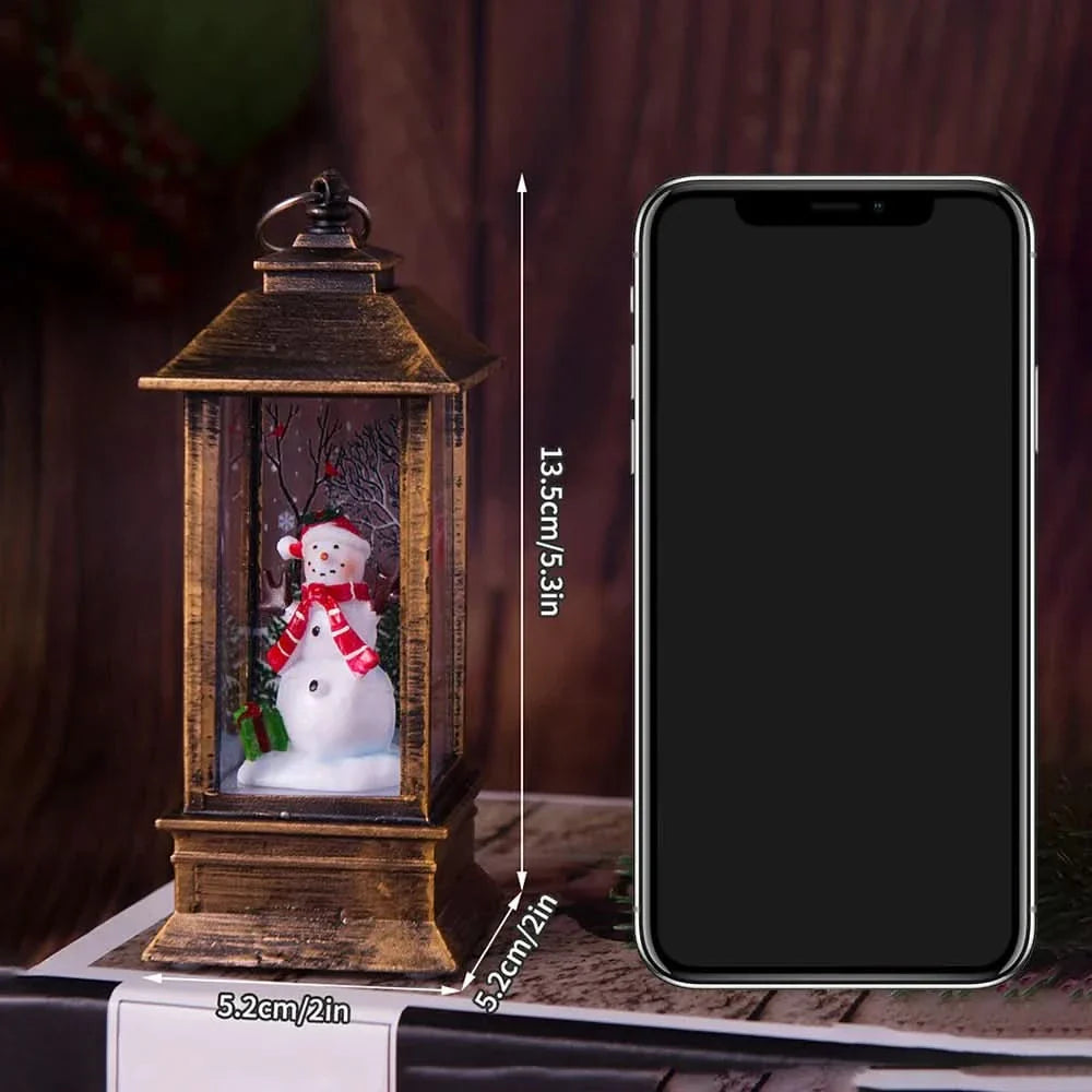 Decorative Christmas Night Light with Santa Claus and Snowman