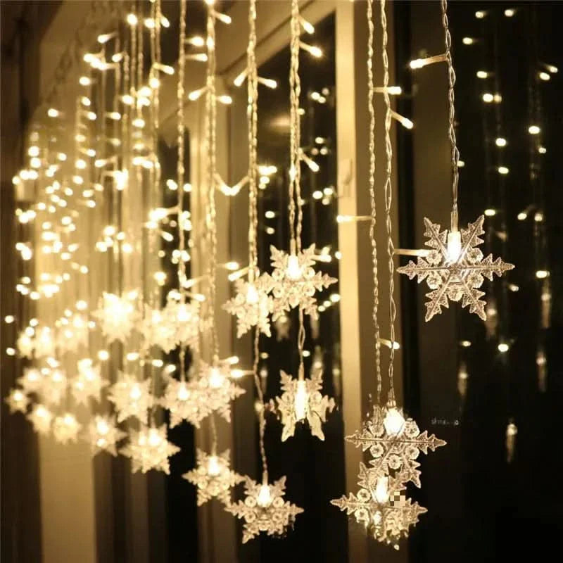 Snowflake LED Light Curtain – Christmas Magic in Every Detail