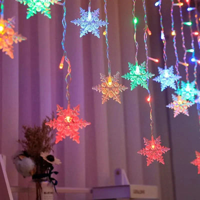 Snowflake LED Light Curtain – Christmas Magic in Every Detail