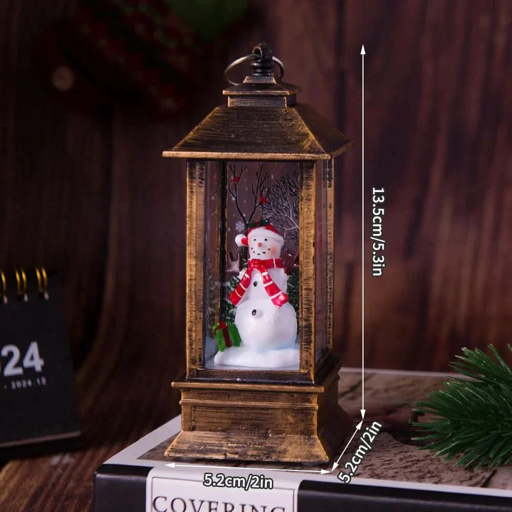 Decorative Christmas Night Light with Santa Claus and Snowman