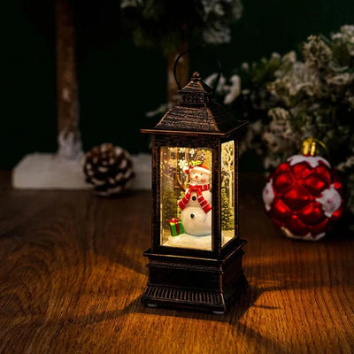 Decorative Christmas Night Light with Santa Claus and Snowman