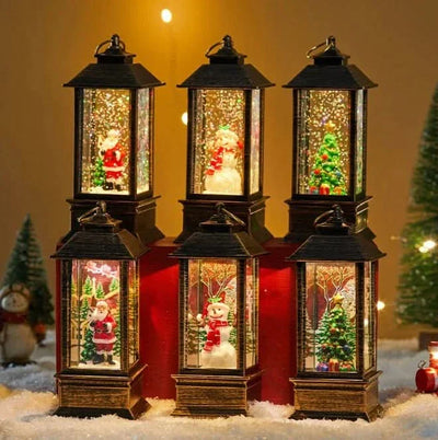 Decorative Christmas Night Light with Santa Claus and Snowman