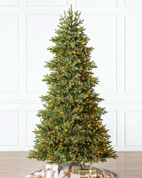 Silverado Slim Christmas Tree with Articulated Branches, Metal Stand and Built-in Micro LEDs