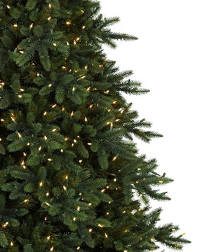 California Baby Redwood Christmas Tree with Hinged Branches, Metal Stand and Built-in Micro LEDs