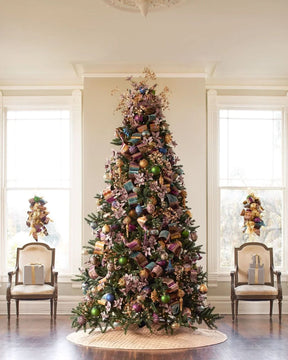 California Baby Redwood Christmas Tree with Hinged Branches, Metal Stand and Built-in Micro LEDs