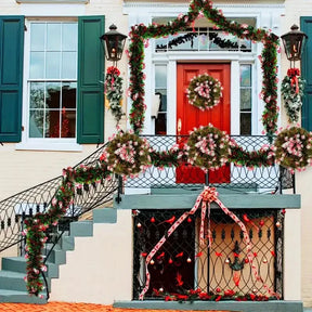 Fake Christmas Garland with Decorations